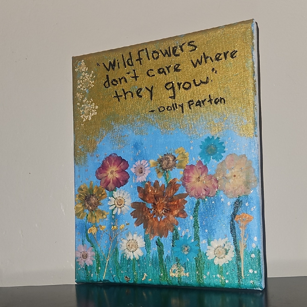 Floral Canvas Art with Quote